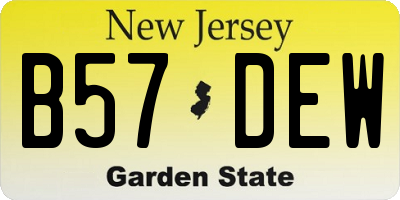 NJ license plate B57DEW