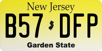 NJ license plate B57DFP