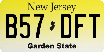 NJ license plate B57DFT