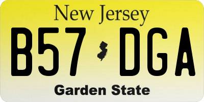 NJ license plate B57DGA