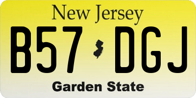NJ license plate B57DGJ