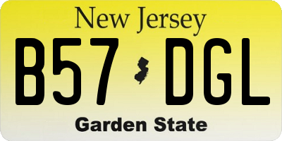NJ license plate B57DGL