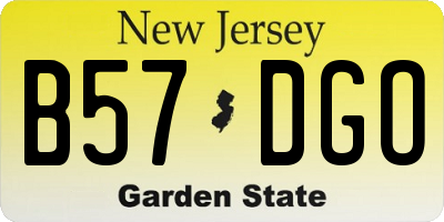 NJ license plate B57DGO