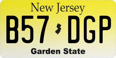 NJ license plate B57DGP