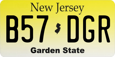 NJ license plate B57DGR