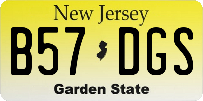 NJ license plate B57DGS