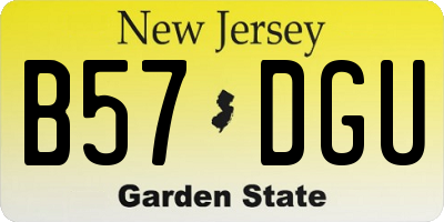 NJ license plate B57DGU