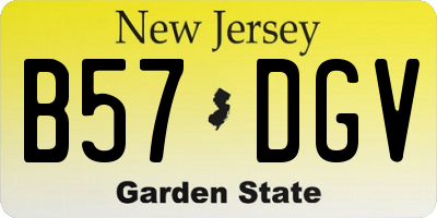 NJ license plate B57DGV
