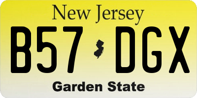 NJ license plate B57DGX