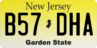 NJ license plate B57DHA