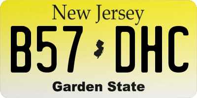 NJ license plate B57DHC