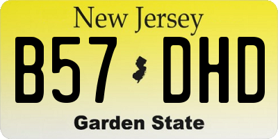 NJ license plate B57DHD
