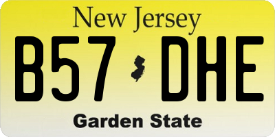 NJ license plate B57DHE