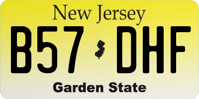 NJ license plate B57DHF