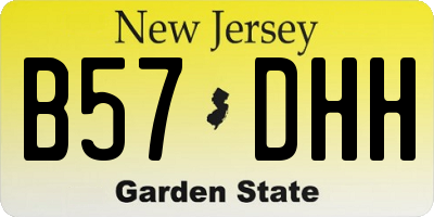 NJ license plate B57DHH