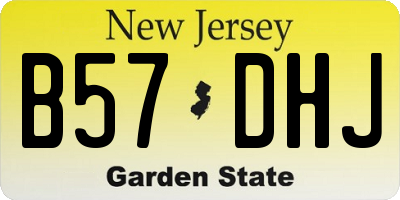 NJ license plate B57DHJ