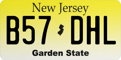 NJ license plate B57DHL
