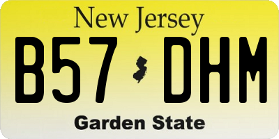 NJ license plate B57DHM