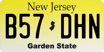 NJ license plate B57DHN