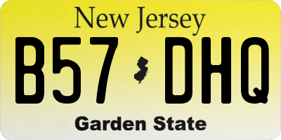 NJ license plate B57DHQ