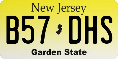 NJ license plate B57DHS