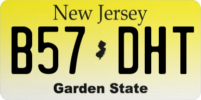 NJ license plate B57DHT