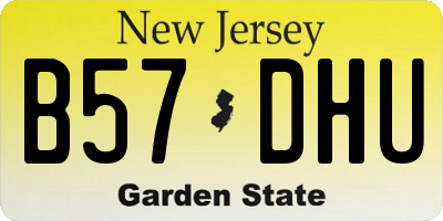 NJ license plate B57DHU