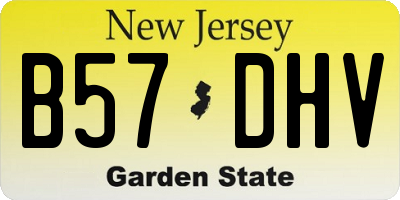 NJ license plate B57DHV