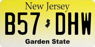 NJ license plate B57DHW