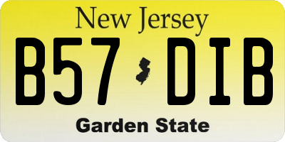 NJ license plate B57DIB