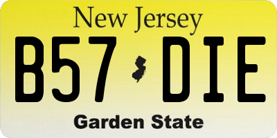 NJ license plate B57DIE