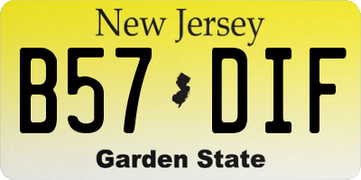NJ license plate B57DIF