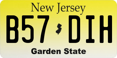 NJ license plate B57DIH