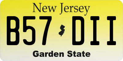 NJ license plate B57DII