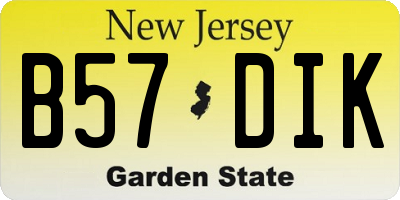 NJ license plate B57DIK