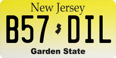 NJ license plate B57DIL