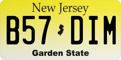 NJ license plate B57DIM