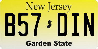 NJ license plate B57DIN