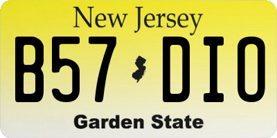NJ license plate B57DIO