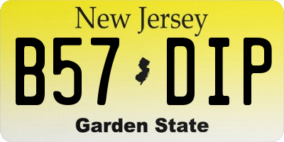 NJ license plate B57DIP