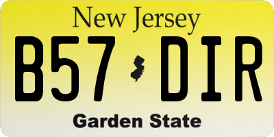 NJ license plate B57DIR