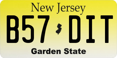NJ license plate B57DIT