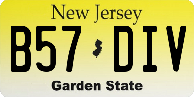 NJ license plate B57DIV