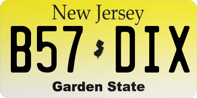 NJ license plate B57DIX