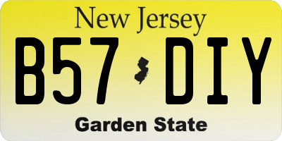 NJ license plate B57DIY