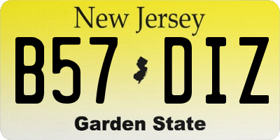 NJ license plate B57DIZ