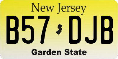 NJ license plate B57DJB