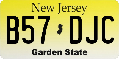 NJ license plate B57DJC