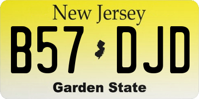 NJ license plate B57DJD
