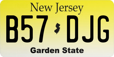 NJ license plate B57DJG